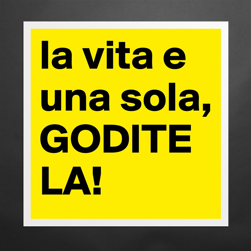 La Vita E Una Sola Goditela Museum Quality Poster 16x16in By Lola Boldomatic Shop